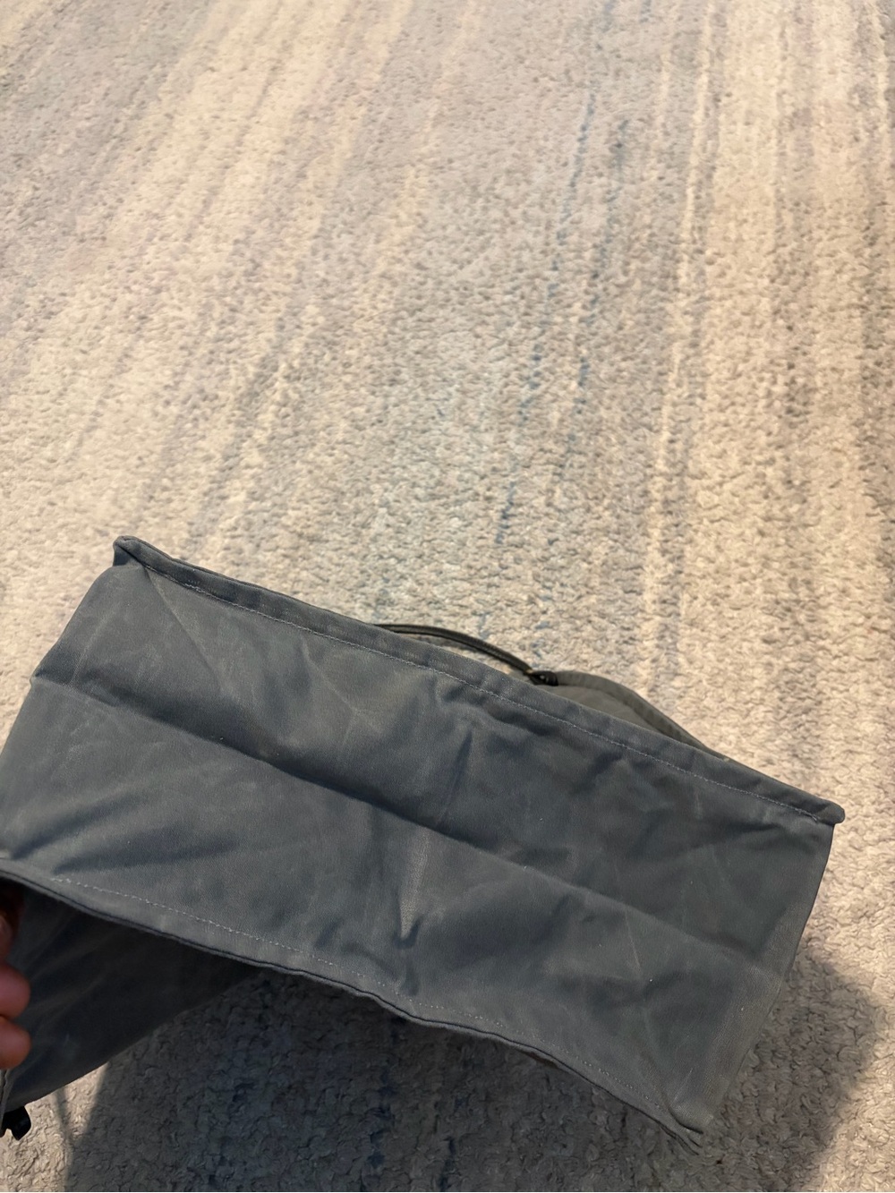 Rough & Tumble Maine Gray Waxed Canvas Tote Bag Leather Straps Utility Shoulder - Picture 11 of 11